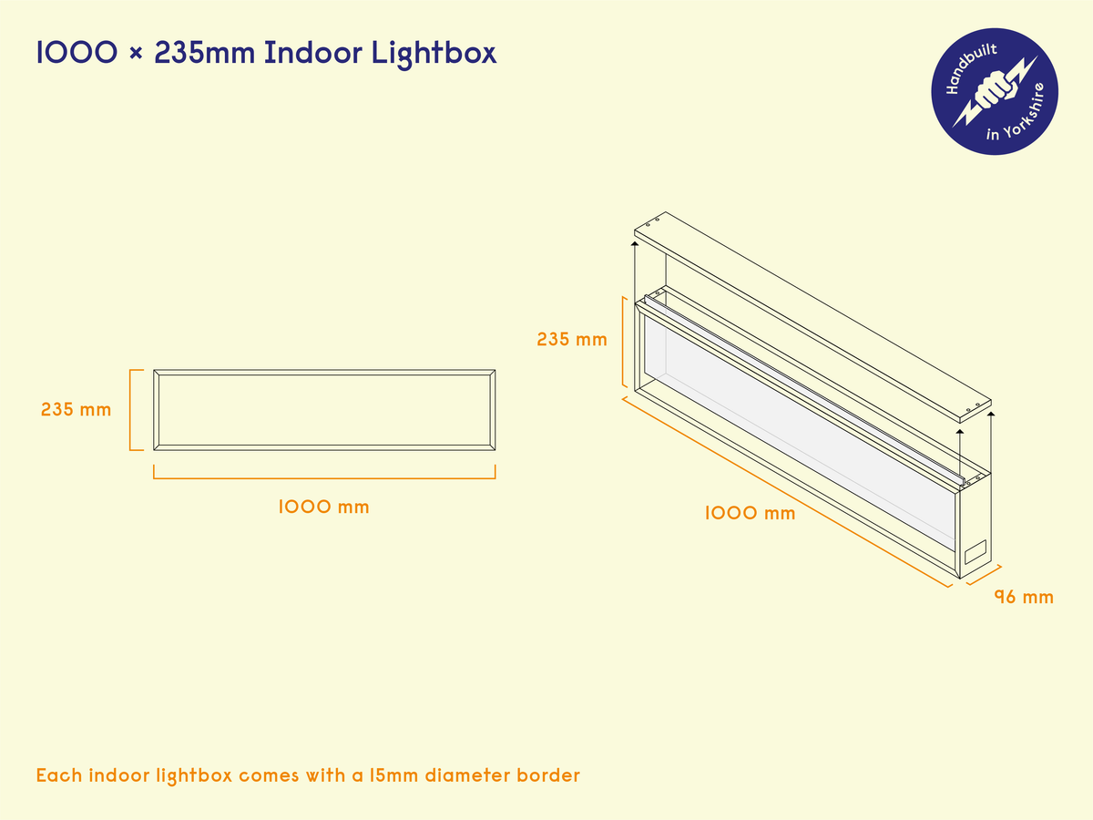 1000 x 235mm Indoor Lightbox