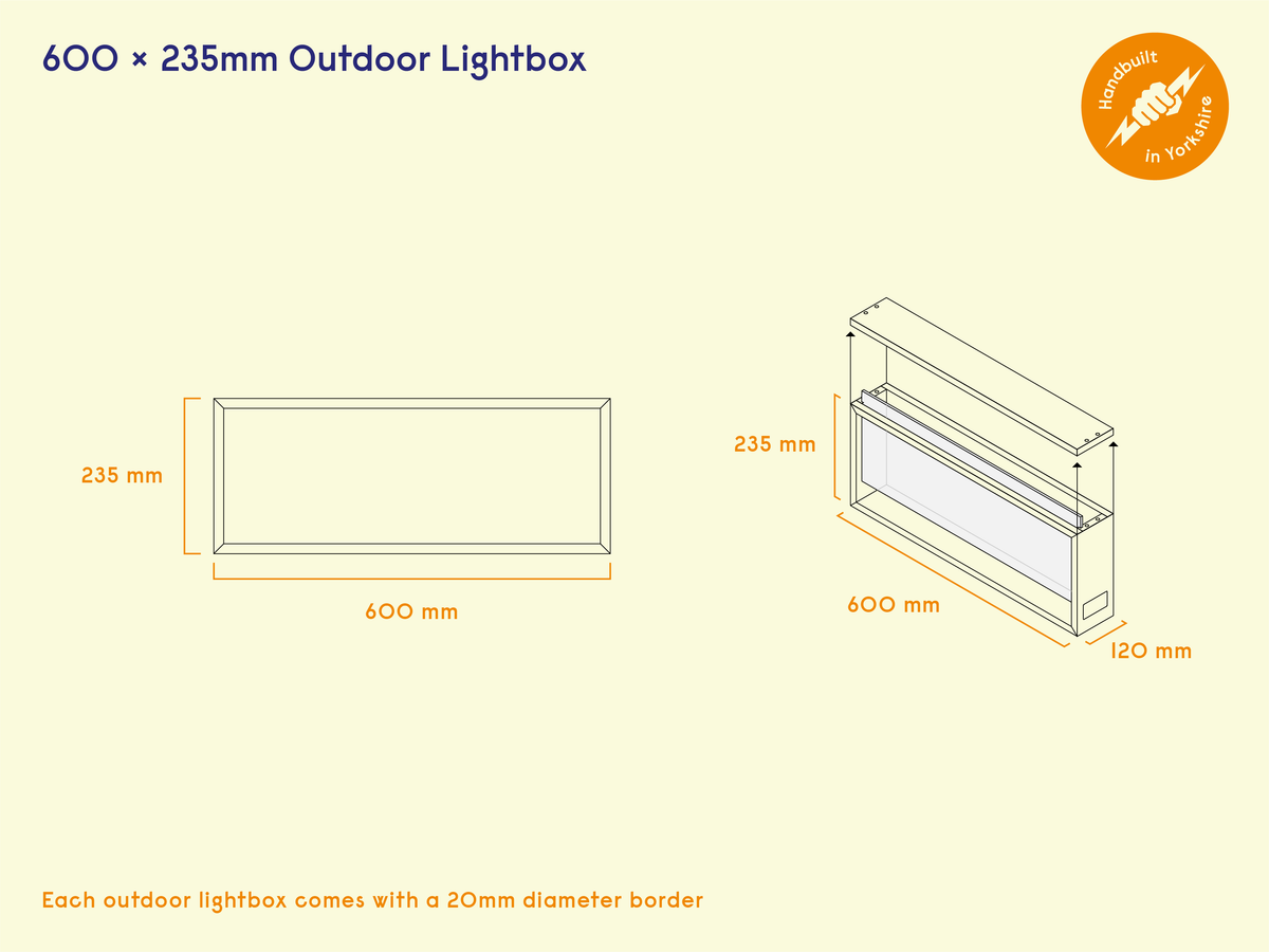 600 x 235mm Outdoor Lightbox