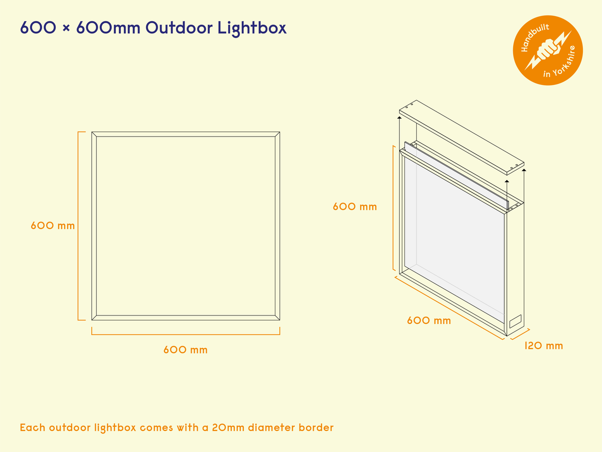 600 x 600mm Outdoor Lightbox