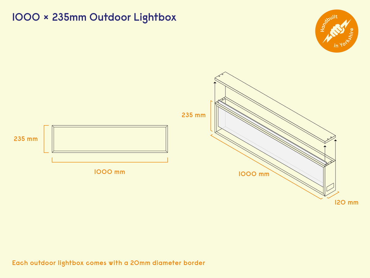 1000 x 235mm Outdoor Lightbox